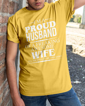 Load image into Gallery viewer, A Proud Husband Of A Freaking Awesome Wife Gift For Family Guys Tee
