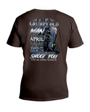 Load image into Gallery viewer, April Grumpy Old Man Will Shoot You Trending For Birthday Gift Guys V-Neck
