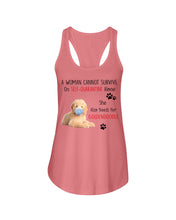 Load image into Gallery viewer, A Woman Can't Survive On Self-quarantine Alone Also Needs Golden Doodle Ladies Flowy Tank
