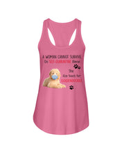 Load image into Gallery viewer, A Woman Can't Survive On Self-quarantine Alone Also Needs Golden Doodle Ladies Flowy Tank
