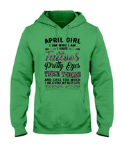 Load image into Gallery viewer, April Girl Has Tattoos Pretty Eyes Thick Thighs For Birthday Gift Hoodie
