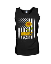 Load image into Gallery viewer, American Flag Sunflower Augustt Girl Trending For Birthday Gift Unisex Tank Top
