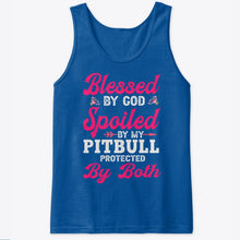 Load image into Gallery viewer, Blessed By God Spoiled By My Pitbull Protected By Both Unisex Tank Top
