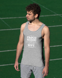 A Proud Husband Of A Freaking Awesome Wife Gift For Family Unisex Tank Top