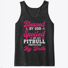 Load image into Gallery viewer, Blessed By God Spoiled By My Pitbull Protected By Both Unisex Tank Top
