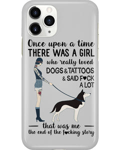 A Girl Really Loved Dogs And Tattoos  Unique Custom Design Phone case
