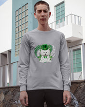 Load image into Gallery viewer, Bichon White And Green Clover Heart Design St Patrick's Day Gift For Dog Lovers Unisex Long Sleeve

