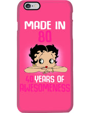 Load image into Gallery viewer, Black Phone Case Made In 80 40 Years In Awesomeness For Friends Phone case
