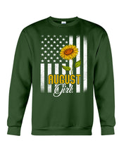 Load image into Gallery viewer, American Flag Sunflower Augustt Girl Trending For Birthday Gift Sweatshirt
