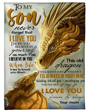 Load image into Gallery viewer, Yellow Dragon I&#39;ll Always Be Right There Standing Beside You Mom Gift For Son Fleece Blanket
