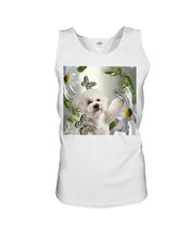 Load image into Gallery viewer, Bichon Frise With Butterflies Simple Custom Design  For Dog Lovers Unisex Tank Top
