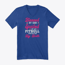 Load image into Gallery viewer, Blessed By God Spoiled By My Pitbull Protected By Both Guys V-Neck
