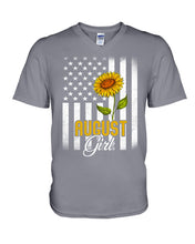 Load image into Gallery viewer, American Flag Sunflower Augustt Girl Trending For Birthday Gift Guys V-Neck
