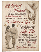 Load image into Gallery viewer, Always In My Heart Hand In Hand Custom Name Gift For Husband Fleece Blanket

