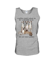 Load image into Gallery viewer, A Woman Cannot Survive On Self-Quarantine Alone She Also Needs Whippet Unisex Tank Top
