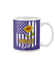 Load image into Gallery viewer, American Flag Sunflower Augustt Girl Trending For Birthday Gift Mug
