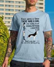 Load image into Gallery viewer, A Girl Really Loved Dogs And Tattoos  Unique Custom Design Guys Tee
