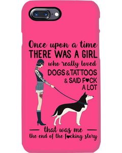 A Girl Really Loved Dogs And Tattoos  Unique Custom Design Phone case