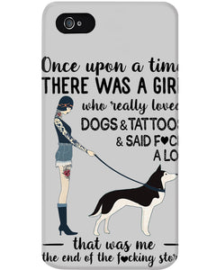 A Girl Really Loved Dogs And Tattoos  Unique Custom Design Phone case