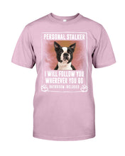 Load image into Gallery viewer, Boston Terrier Personal Stalker St. Patrick's Day Printed Mug Guys Tee

