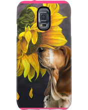 Load image into Gallery viewer, Basset Hound With Sunflower Special Custom Design For Dog Lovers Phone case
