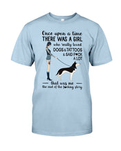 Load image into Gallery viewer, A Girl Really Loved Dogs And Tattoos  Unique Custom Design Guys Tee

