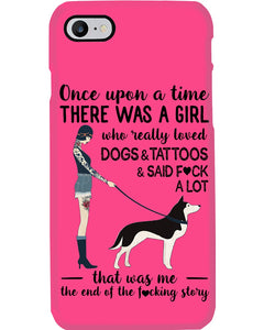 A Girl Really Loved Dogs And Tattoos  Unique Custom Design Phone case