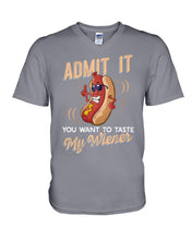 Load image into Gallery viewer, Admit It You Want To Taste My Wiener Gift For Friends Guys V-Neck
