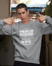 Load image into Gallery viewer, A Proud Husband Of A Freaking Awesome Wife Gift For Family Sweatshirt
