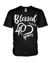 Load image into Gallery viewer, Blessed By God For  40 Years  Special Custom Design Guys V-Neck
