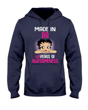 Load image into Gallery viewer, Black Phone Case Made In 80 40 Years In Awesomeness For Friends Hoodie
