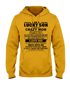 A Lucky Son Of A Crazy Mom Gift For Mom Hoodie