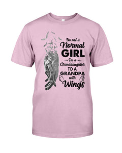 A Granddaughter To A Grandpa With Wings Handheld Gift For Granddaughter Guys Tee