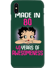 Load image into Gallery viewer, Black Phone Case Made In 80 40 Years In Awesomeness For Friends Phone case
