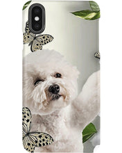 Load image into Gallery viewer, Bichon Frise With Butterflies Simple Custom Design  For Dog Lovers Phone case
