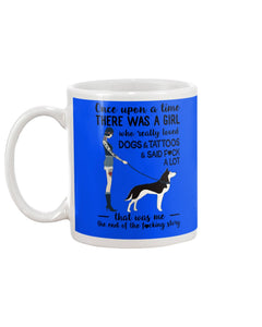 A Girl Really Loved Dogs And Tattoos  Unique Custom Design Mug