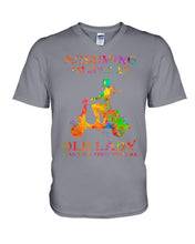 Load image into Gallery viewer, Assuming I'm Just An Old Lady Was Your First Mistake Colorful Design Guys V-Neck
