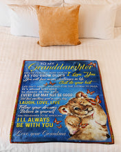 Load image into Gallery viewer, Baby Lion Butterflies Always Be With You Grandma Gift For Granddaughter Fleece Blanket
