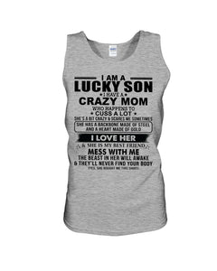 A Lucky Son Of A Crazy Mom Gift For Mom Unisex Tank Top