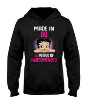 Load image into Gallery viewer, Black Phone Case Made In 80 40 Years In Awesomeness For Friends Hoodie
