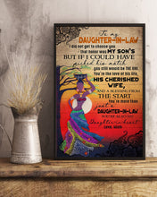 Load image into Gallery viewer, African Woman Mom Gift For Daughter In Law You're The Love Of His Life His Cherished Wife Vertical Poster

