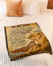 Load image into Gallery viewer, Always Carry You In My Heart Wild Lion Mama Gift For Son Fleece Blanket
