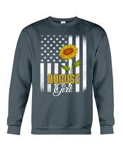 Load image into Gallery viewer, American Flag Sunflower Augustt Girl Trending For Birthday Gift Sweatshirt

