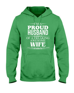 A Proud Husband Of A Freaking Awesome Wife Gift For Family Hoodie