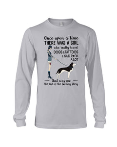 A Girl Really Loved Dogs And Tattoos  Unique Custom Design Unisex Long Sleeve