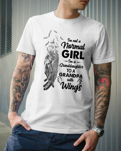 A Granddaughter To A Grandpa With Wings Handheld Gift For Granddaughter Guys Tee