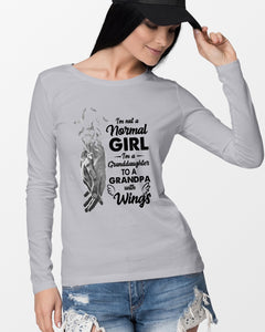 A Granddaughter To A Grandpa With Wings Handheld Gift For Granddaughter Unisex Long Sleeve
