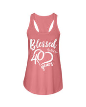 Load image into Gallery viewer, Blessed By God For  40 Years  Special Custom Design Ladies Flowy Tank
