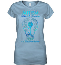 Load image into Gallery viewer, Autism Is Not A Disease It's Borderline Genius Special Custom Design Ladies V-Neck
