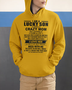 A Lucky Son Of A Crazy Mom Gift For Mom Hoodie